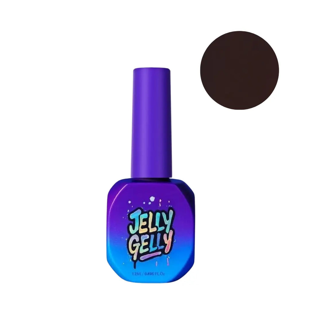 Jelly Gelly Gel Polish Midnight Wine 12ml bottle, HEMA-free deep wine burgundy gel polish