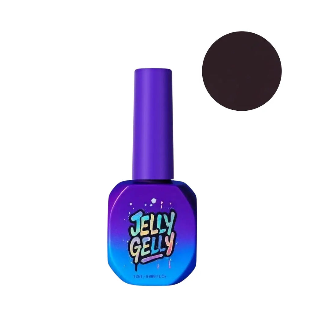 Jelly Gelly Gel Polish Dark Sangria 12ml bottle, HEMA-free deep sangria red gel polish