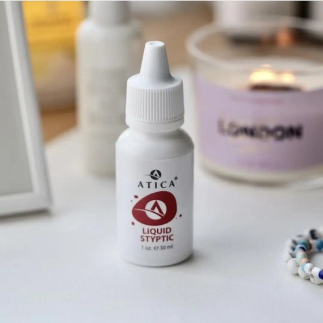 Atica Liquid Styptic 30ml – antiseptic bleeding-stopper for nail and cuticle care.