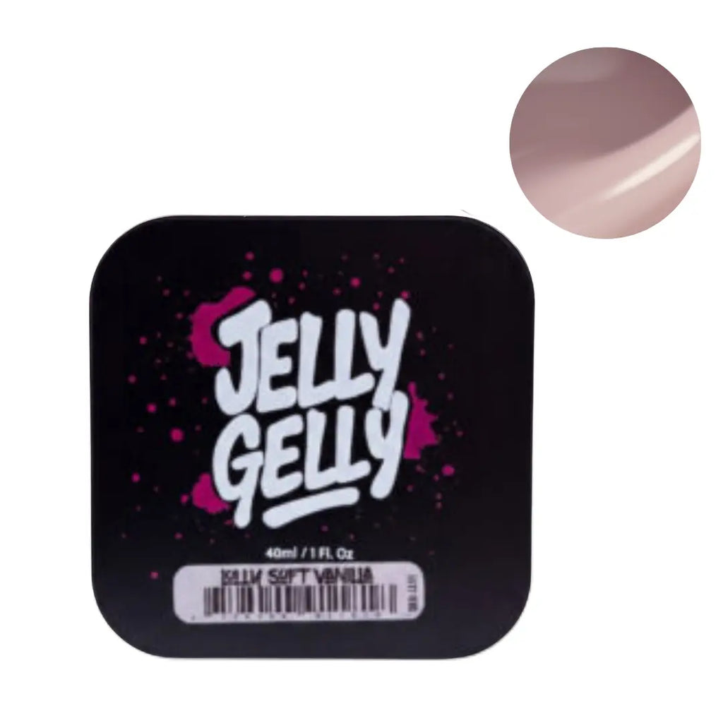Jelly Gelly Lolly Gel Soft Vanilla 40ml, self-levelling vegan builder gel for nail extensions and architecture