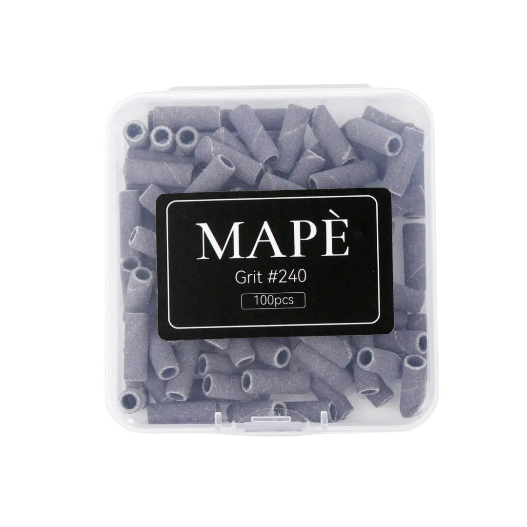 MAPÈ MINI Sanding Bands 3mm drum-style, 100-piece pack, 240 grit disposable sanding sleeves
