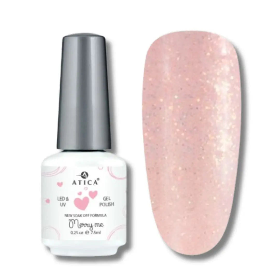 Atica Gel Polish Marry Me 7.5ml – soft pink shimmer bridal gel polish.