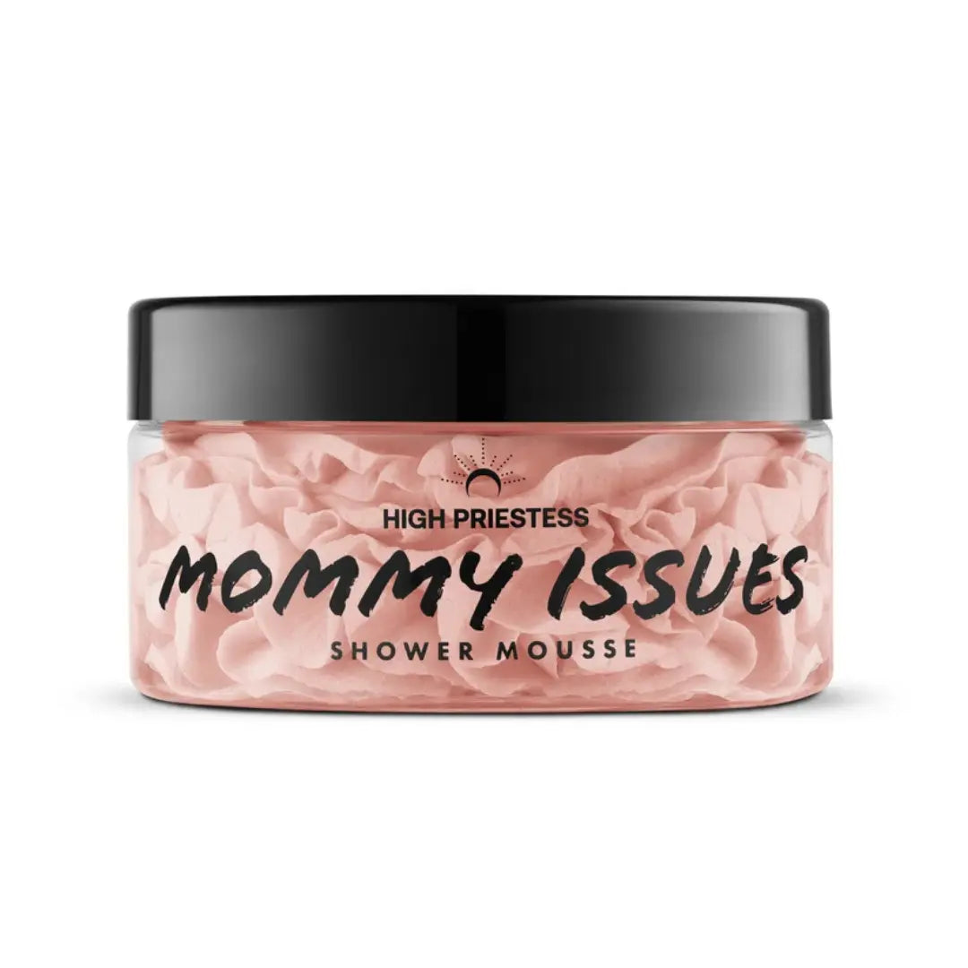 Mommy Issues Vegan Shower Mousse – floral body wash with saffron and jasmine scent, gentle vegan skincare for all skin types


