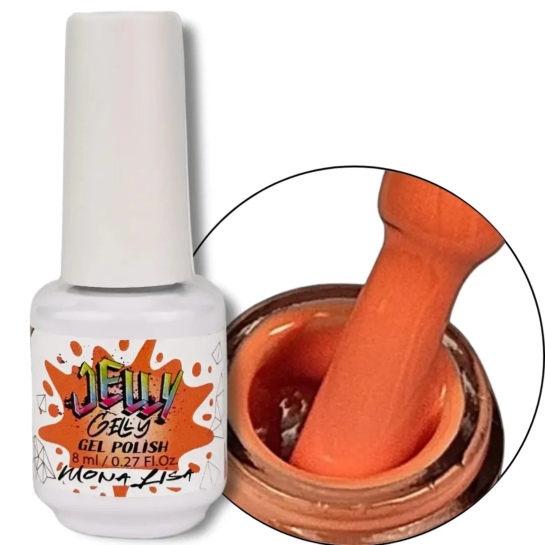 Jelly Gelly Gel Nail Polish in Mona Liza – elegant deep-toned gel polish bottle, 8ml