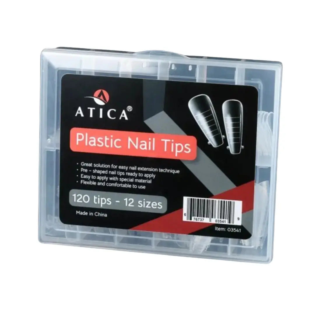 Pre-Shaped Nail Tips – 120 pcs · ready-to-use plastic forms for professional gel or PolyGel nail extensions.