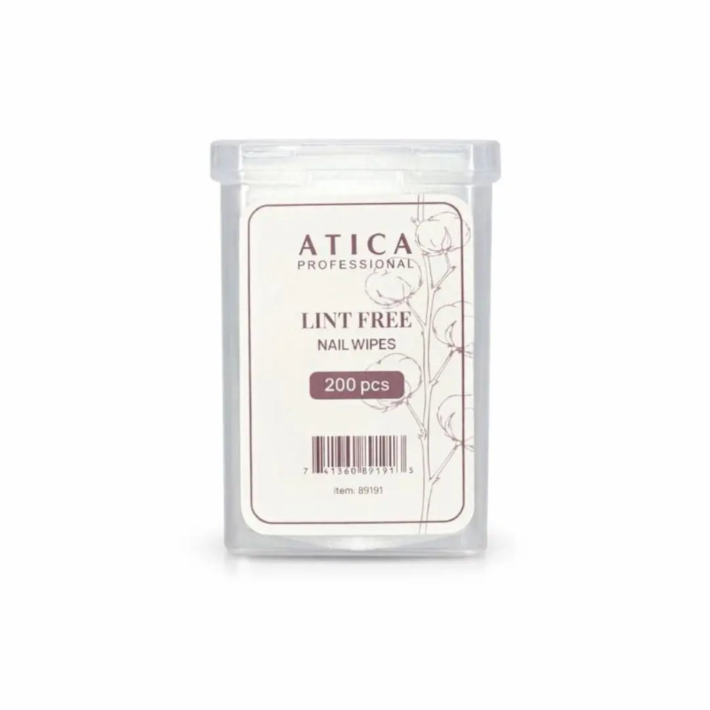 Atica Professional Lint-Free Wipes 200 pcs box showing manicure wipes