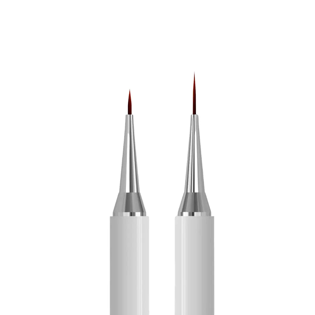 Staleks PRO Exclusive 01 11 Double Ended Liner Brush 7mm and 12mm with white matte handle