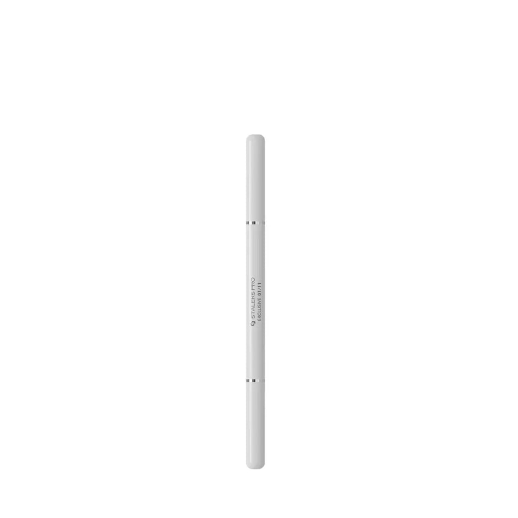 Staleks PRO Exclusive 01 11 Double Ended Liner Brush 7mm and 12mm with white matte handle
