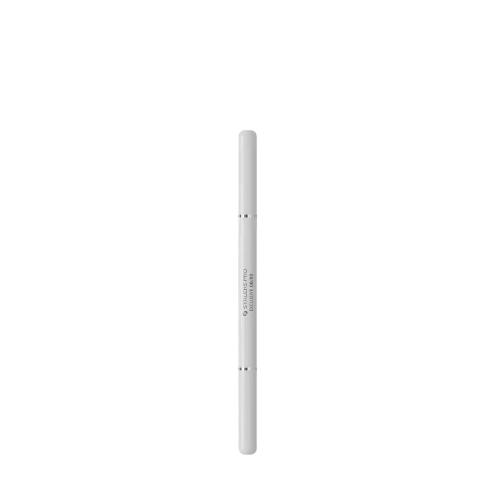 Staleks PRO Exclusive 08 03 Double Ended Gel Brush and Liner 10mm with white matte handle