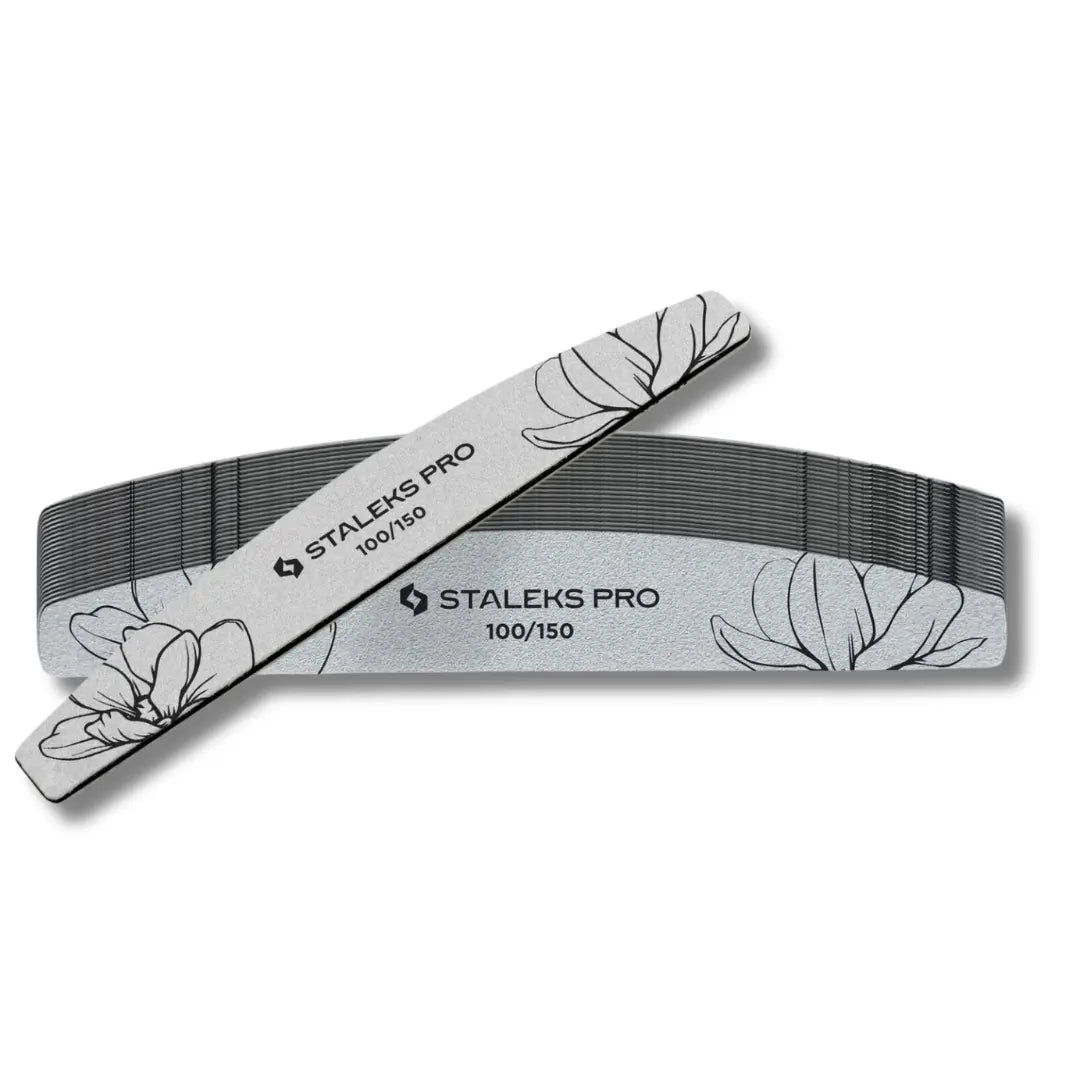 Staleks Expert 40 Crescent Nail File – 100/150 grit disposable files for nail shaping (25 pcs).
