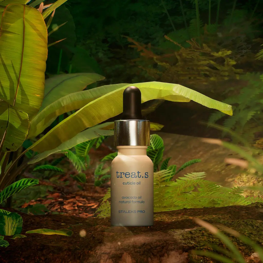 Cuticle oil texture drop macro, moisturizing nail treatment