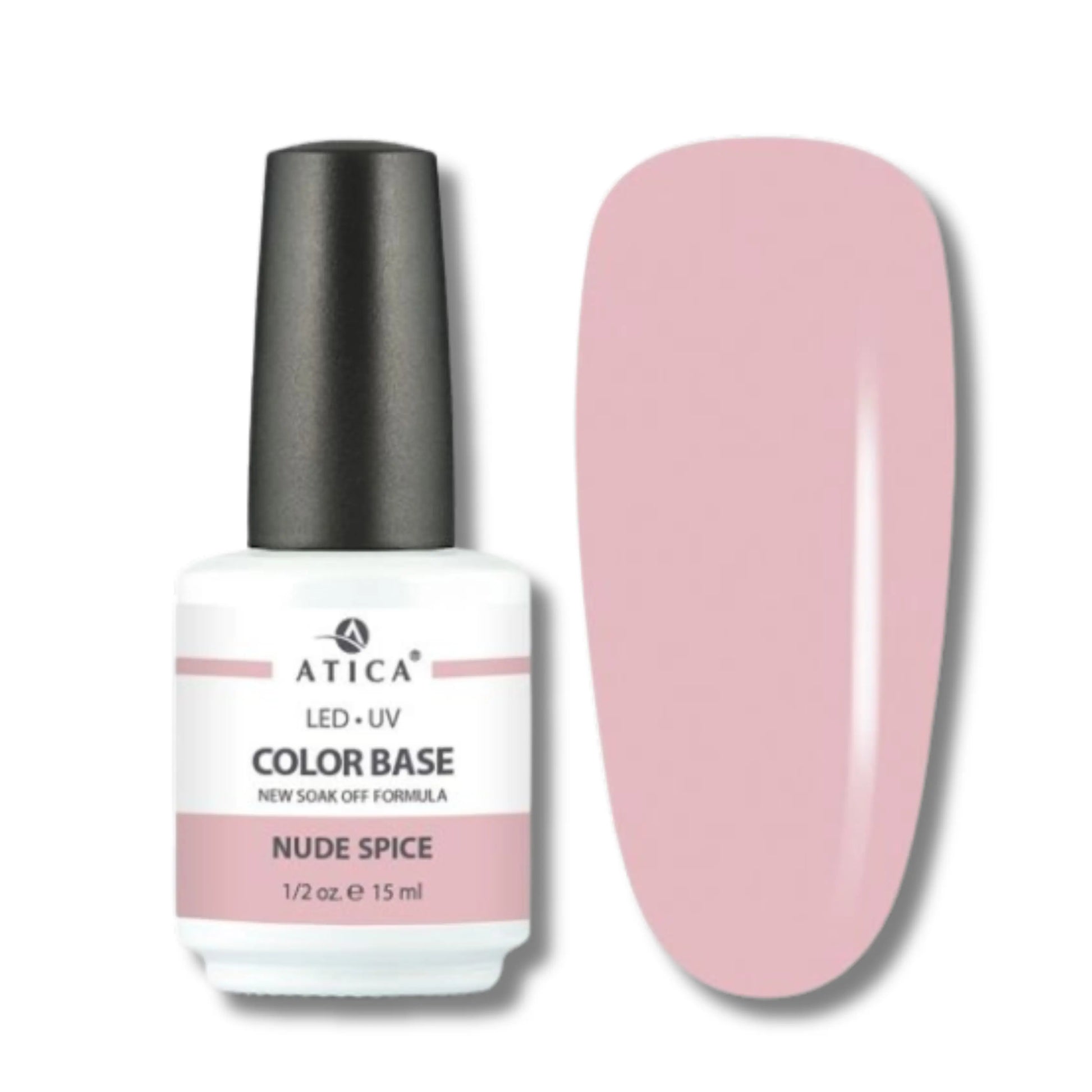 Atica Rubber Base Coat Nude Spice 15 ml – rubber base in soft warm nude tone
