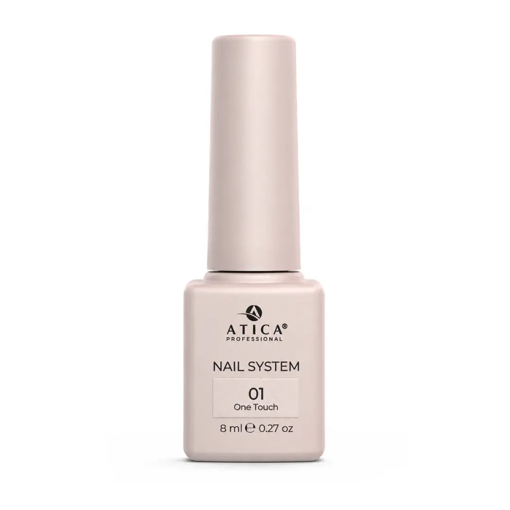 ATICA One Touch 01 Gel Polish 8ml bottle, milky semi-transparent gel polish for French manicures