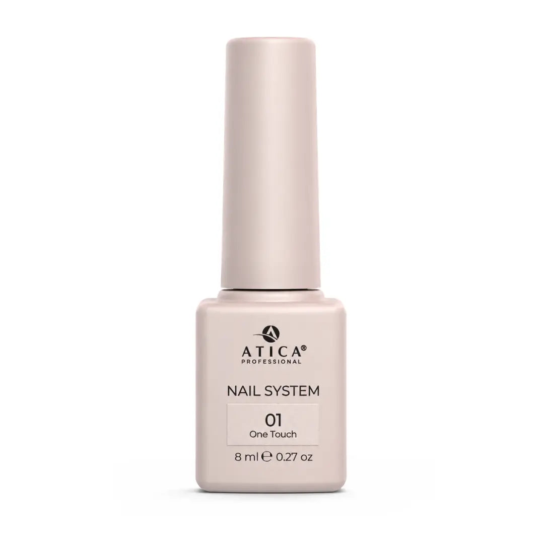 ATICA One Touch 01 Gel Polish 8ml bottle, milky semi-transparent gel polish for French manicures