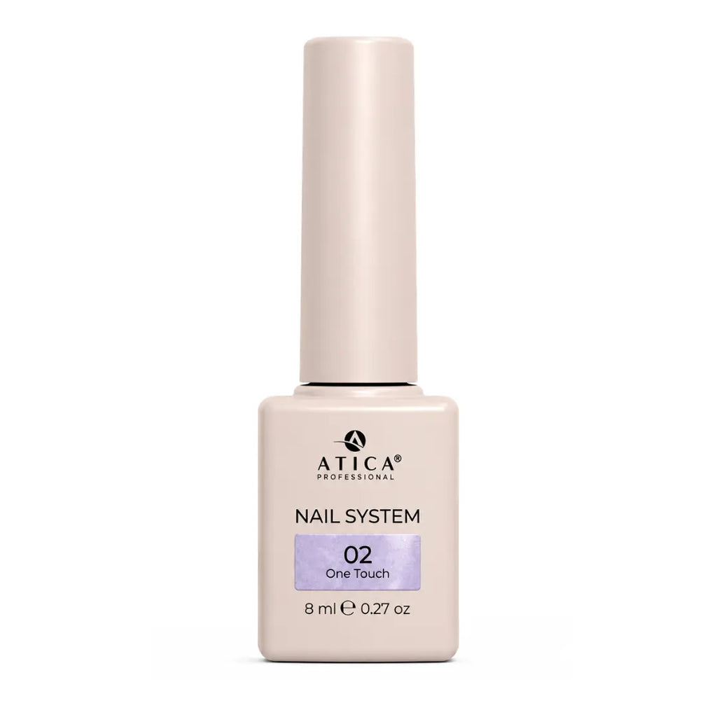 ATICA One Touch 02 Gel Polish 8ml bottle, pastel lavender gel polish for spring and floral nail designs