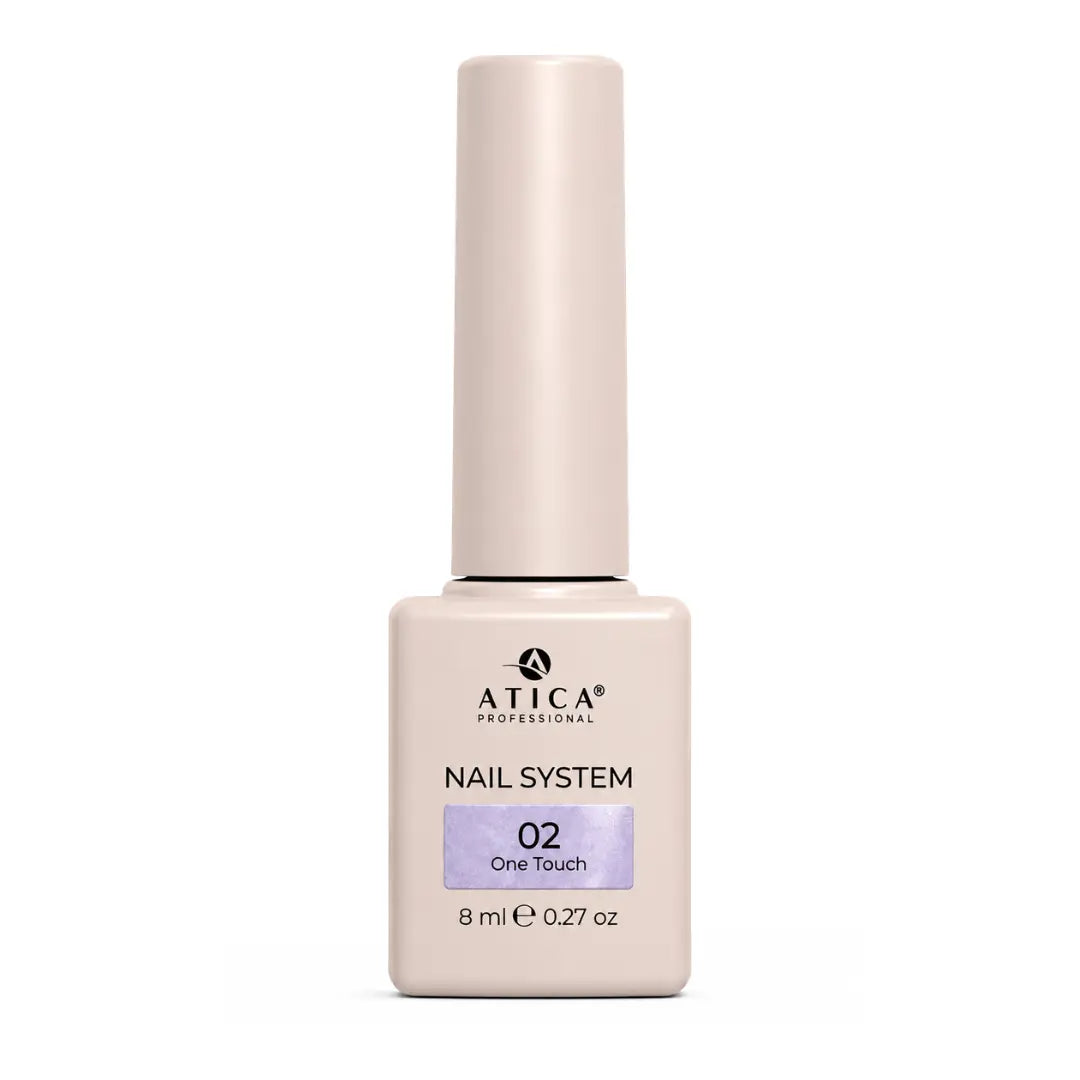 ATICA One Touch 02 Gel Polish 8ml bottle, pastel lavender gel polish for spring and floral nail designs