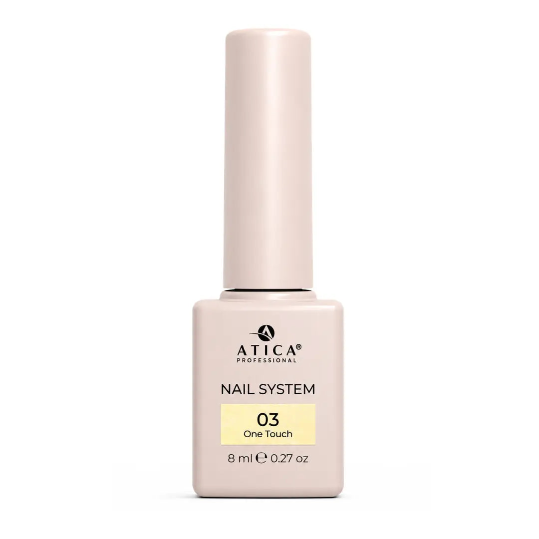 ATICA One Touch 03 Gel Polish 8ml bottle, pastel yellow gel polish for spring and summer nail designs