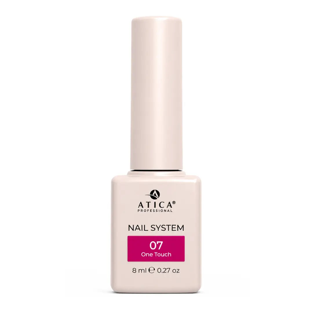 ATICA One Touch 07 Gel Polish 8ml bottle, vibrant fuchsia gel polish for bold statement manicures