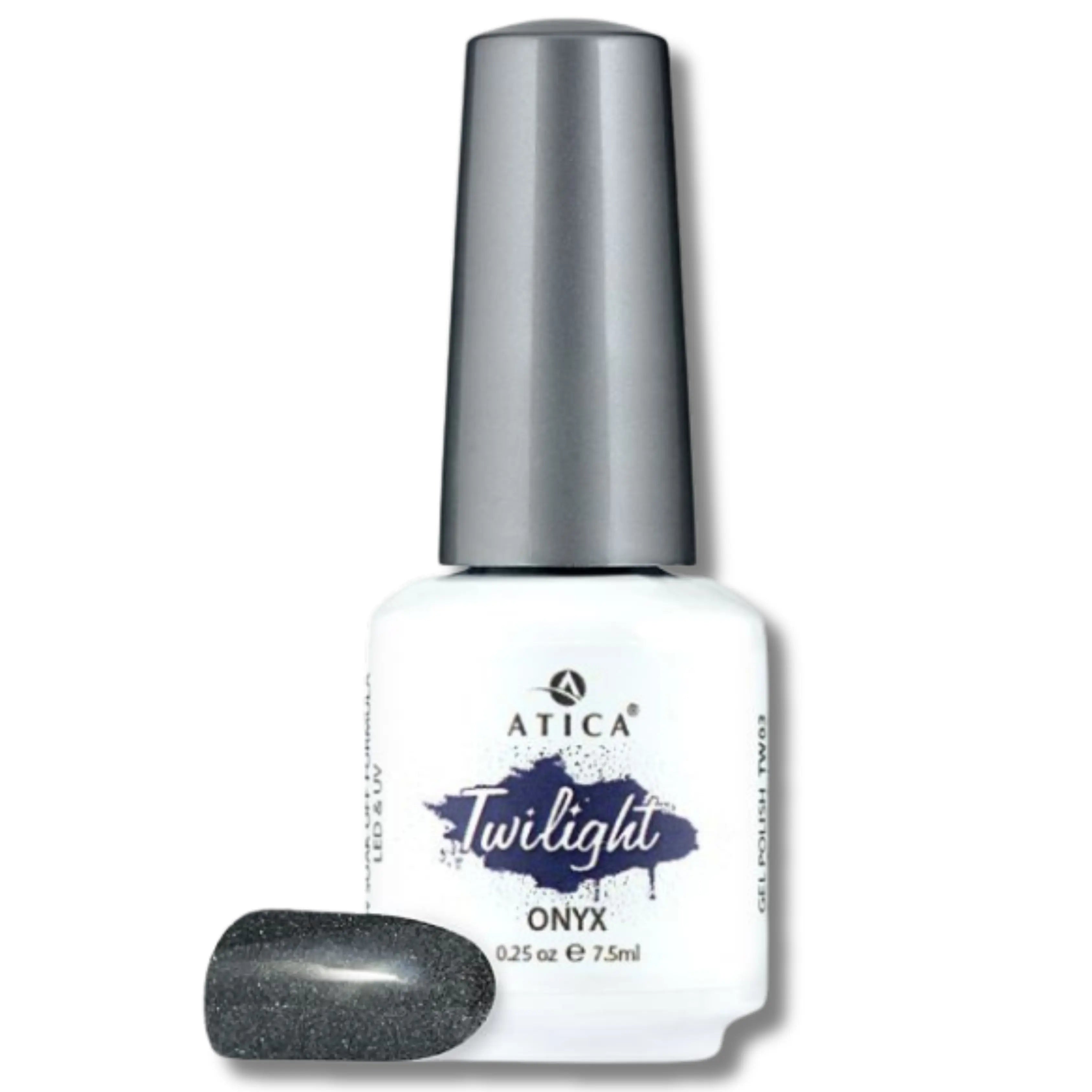 Gel Polish Onyx TW03 8 ml – glowing black gel polish with high-shine finish