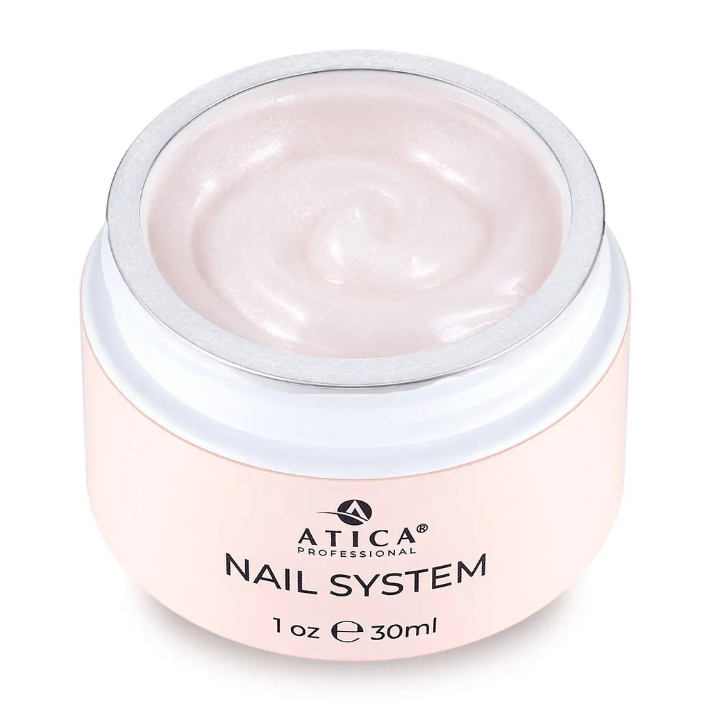 Jar of Atica Professional Nail System on a white background