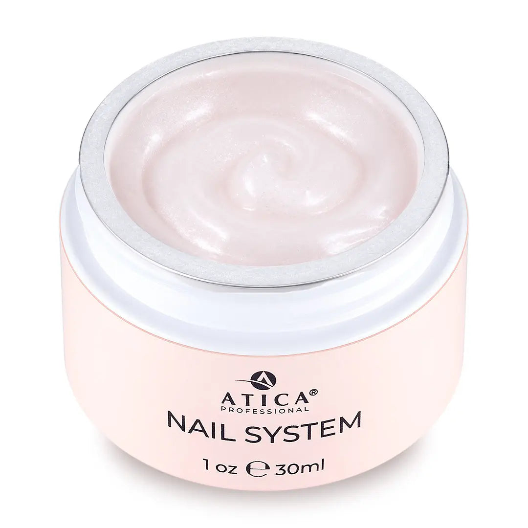 Jar of Atica Professional Nail System on a white background