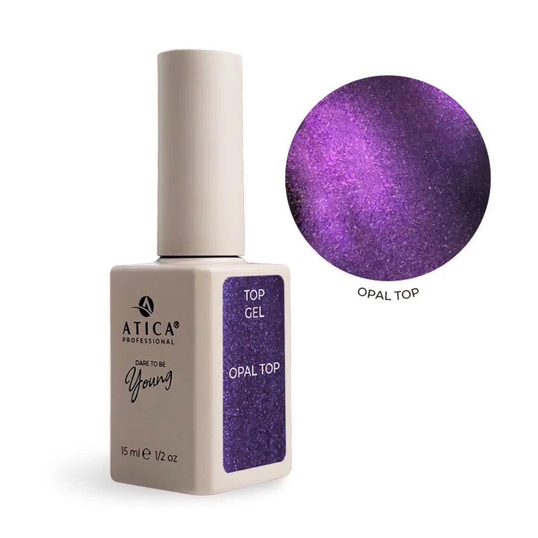 ATICA Opal Top 15ml – No-Wipe Shimmer Gel Top Coat