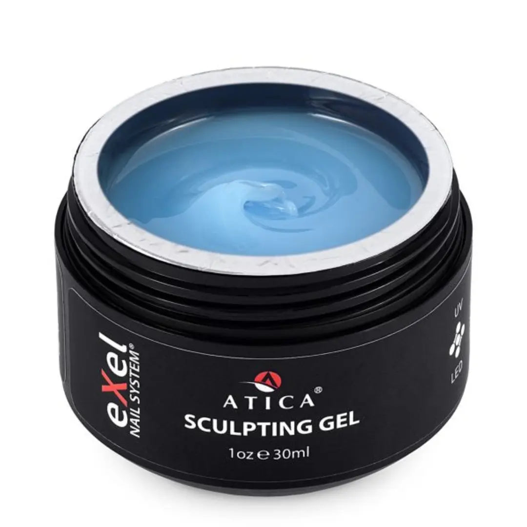 Sculpting Gel 13 Pastel Blue – 30ml jar of professional modelling gel in a pastel blue shade for natural and long-lasting manicures.