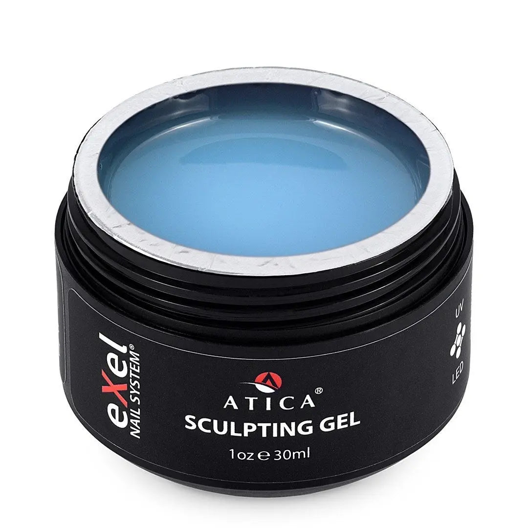 Sculpting Gel 13 Pastel Blue – 30ml jar of professional modelling gel in a pastel blue shade for natural and long-lasting manicures.