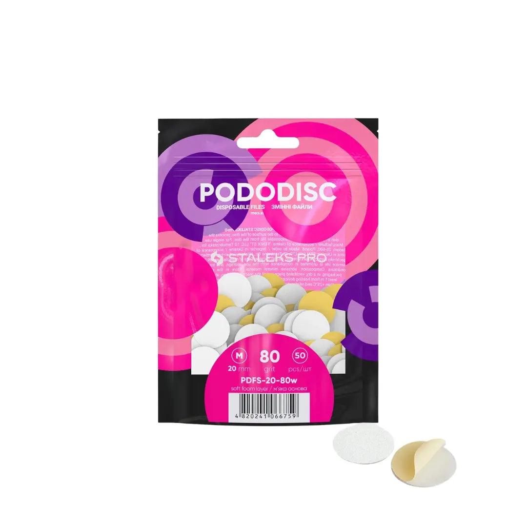 Packaging of Staleks Pro Pododisc with two discs on a white background