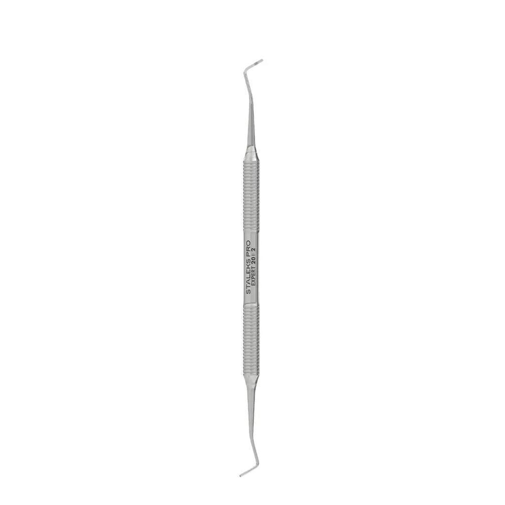 Staleks PRO Expert 20 Type 2 Professional Double Ended Pedicure Curette showing corrugated handle
