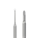 Close up of Staleks PRO Expert 51 Type 2 manicure pusher double ended bevelled and loop tips