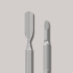 Manicure Pusher EXPERT 90 TYPE 2
"EXPERT 90 TYPE 2 Manicure Pusher with beveled slant pusher and rounded wide pusher for cuticle care, nail cleaning, and gel polish removal.