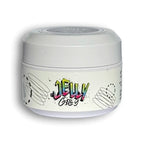 Jelly Gelly Paint Gel – Black 5ml jar with high-pigment, self-levelling gel for nail art and French manicure designs.