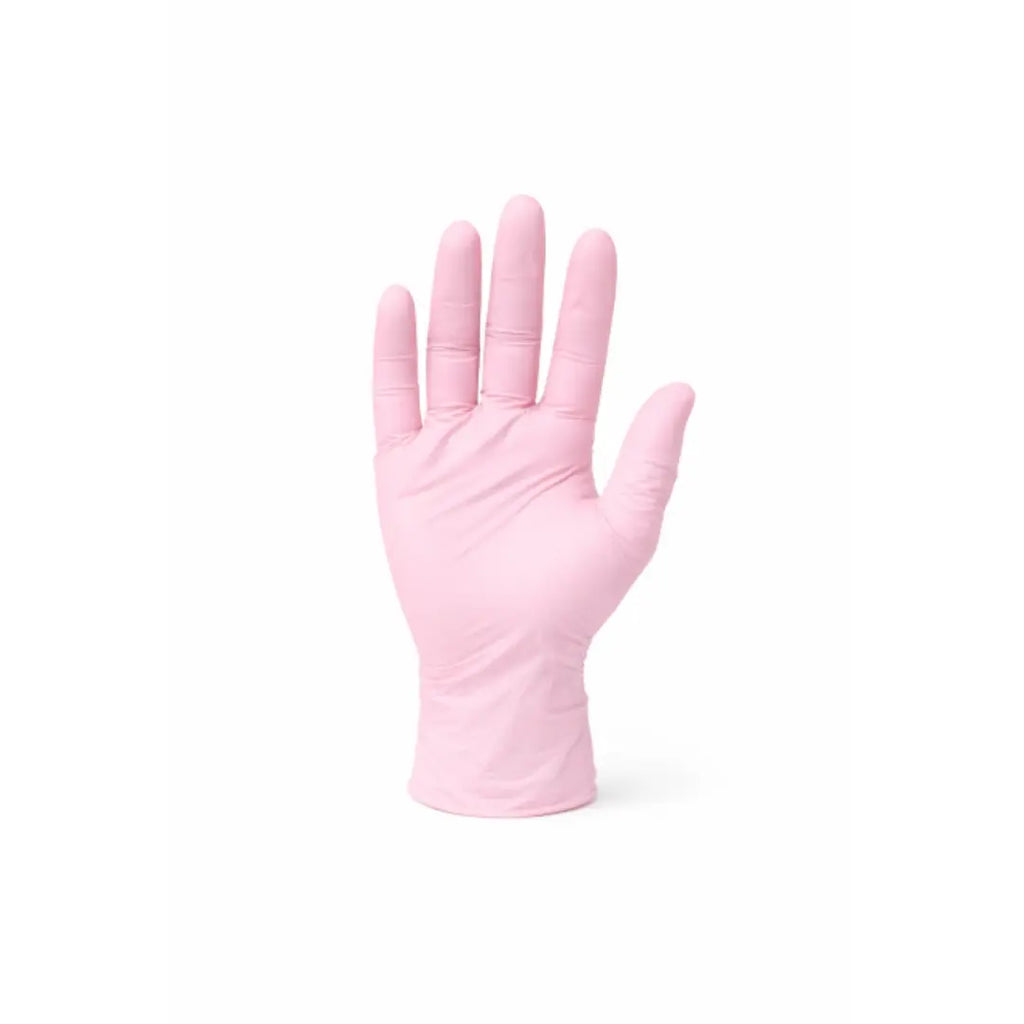Pink glove on a white background