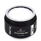 Atica Gel*Ly Sculpting Gel Competition White 30ml – intense white sculpting gel in a black jar.