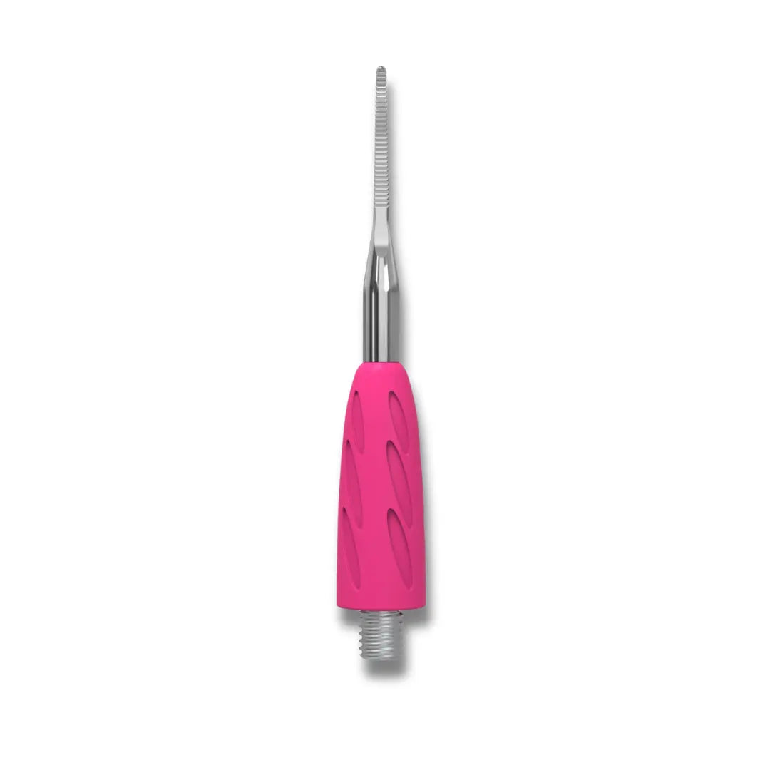 Bent narrow file tip macro view, modular pedicure tool component