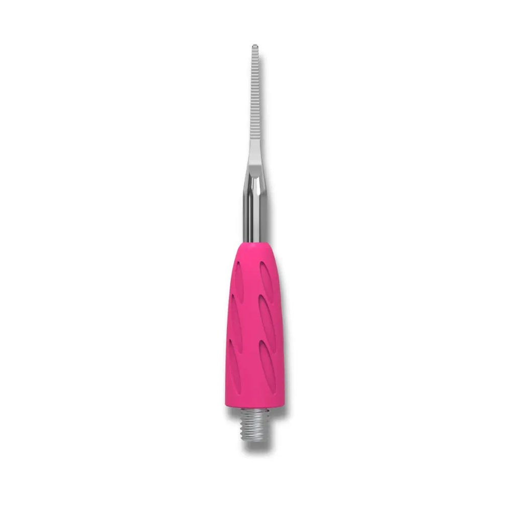 Straight narrow file tip macro view, modular pedicure tool component