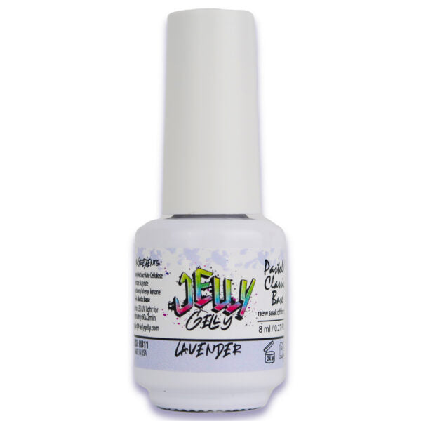 Jelly Gelly Rubber Base Lavender Bottle
"Jelly Gelly Rubber Base Lavender 8ml – Self-Leveling Base Coat for Smooth Gel Manicures"
