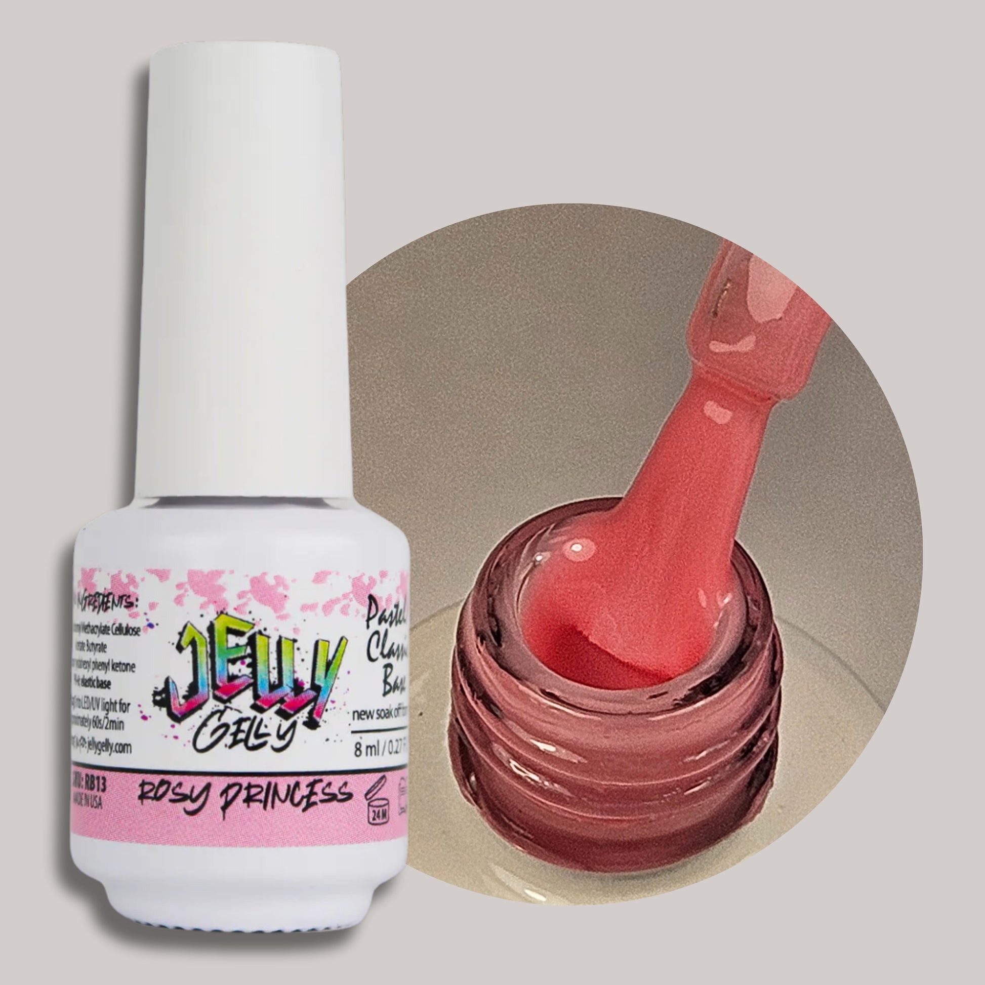 Jelly Gelly Rubber Base Rosy Princess Bottle
"Jelly Gelly Rubber Base Rosy Princess 8ml – Self-Leveling Base Coat for a Smooth and Flawless Finish"