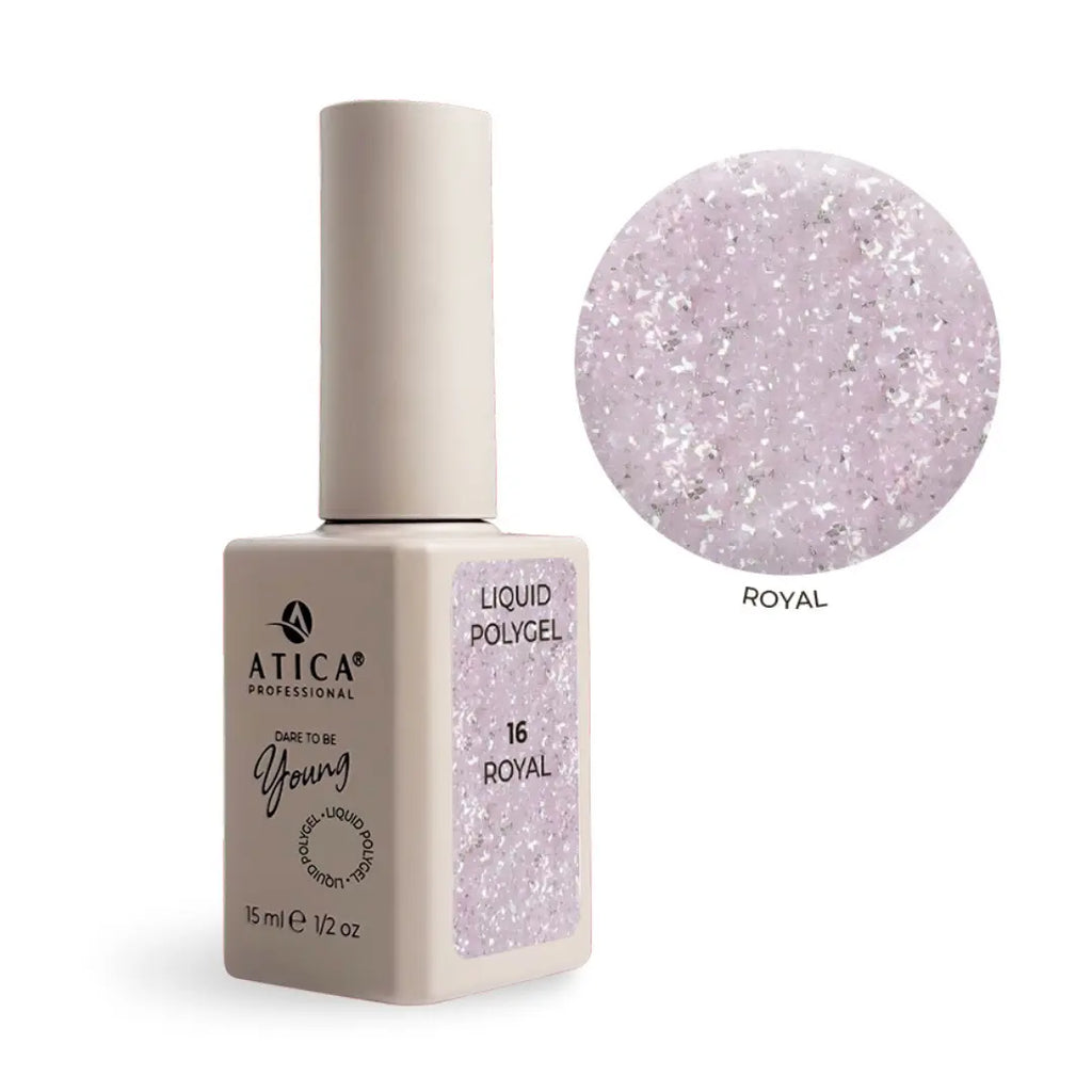 Atica Liquid Polygel ROYAL 16 – Lavender Pink Shimmer Polygel 15ml