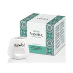 Vanira Aromatic Candle with Sandalwood fragrance, ideal for relaxation and skin care, made from natural oils.