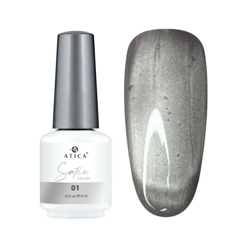 Atica Gel Polish Satin Cat Eye 01 – Metallic Satin Cat-Eye Gel Polish 8ml
