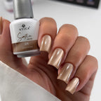 ATICA Satin Cat’s Eye 04 – Caramel Beige Gel Polish with Satin Golden Shimmer