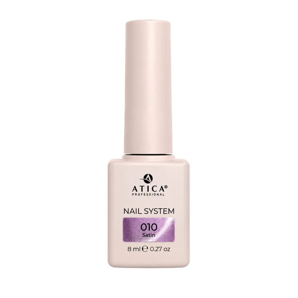 ATICA Satin Cat's Eye SC10 gel polish, lavender magnetic cat's eye shimmer with satin pearl finish