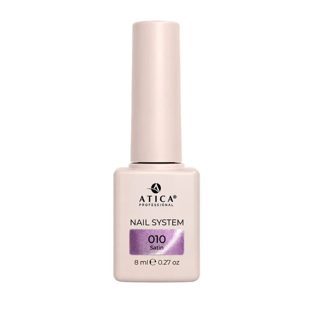ATICA Satin Cat's Eye SC10 gel polish, lavender magnetic cat's eye shimmer with satin pearl finish