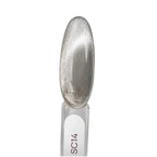 Close up of Atica Satin Cat's Eye SC14 silver-milky magnetic pattern applied on nail tip