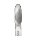 Close up of Atica Satin Cat's Eye SC15 silver magnetic pattern applied on nail tip