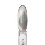 Close up of Atica Satin Cat's Eye SC15 silver magnetic pattern applied on nail tip