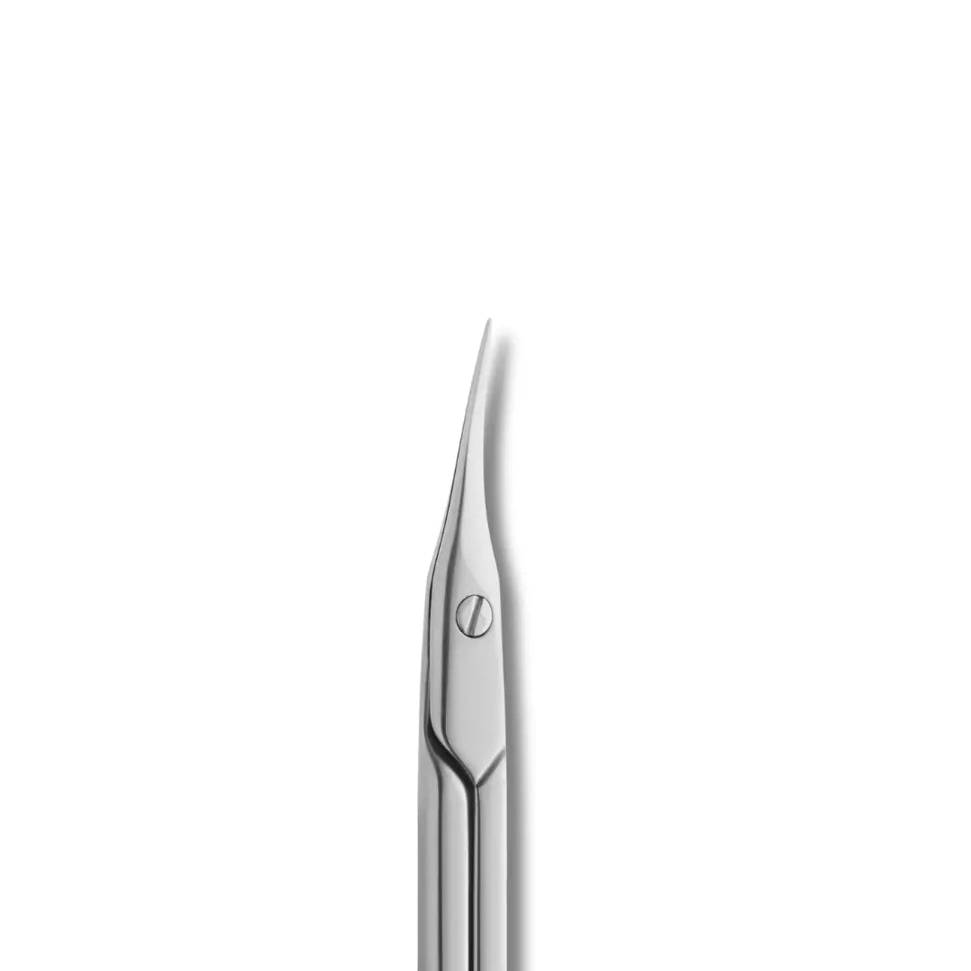 Polished scissor blades closeup for precise cuticle cutting