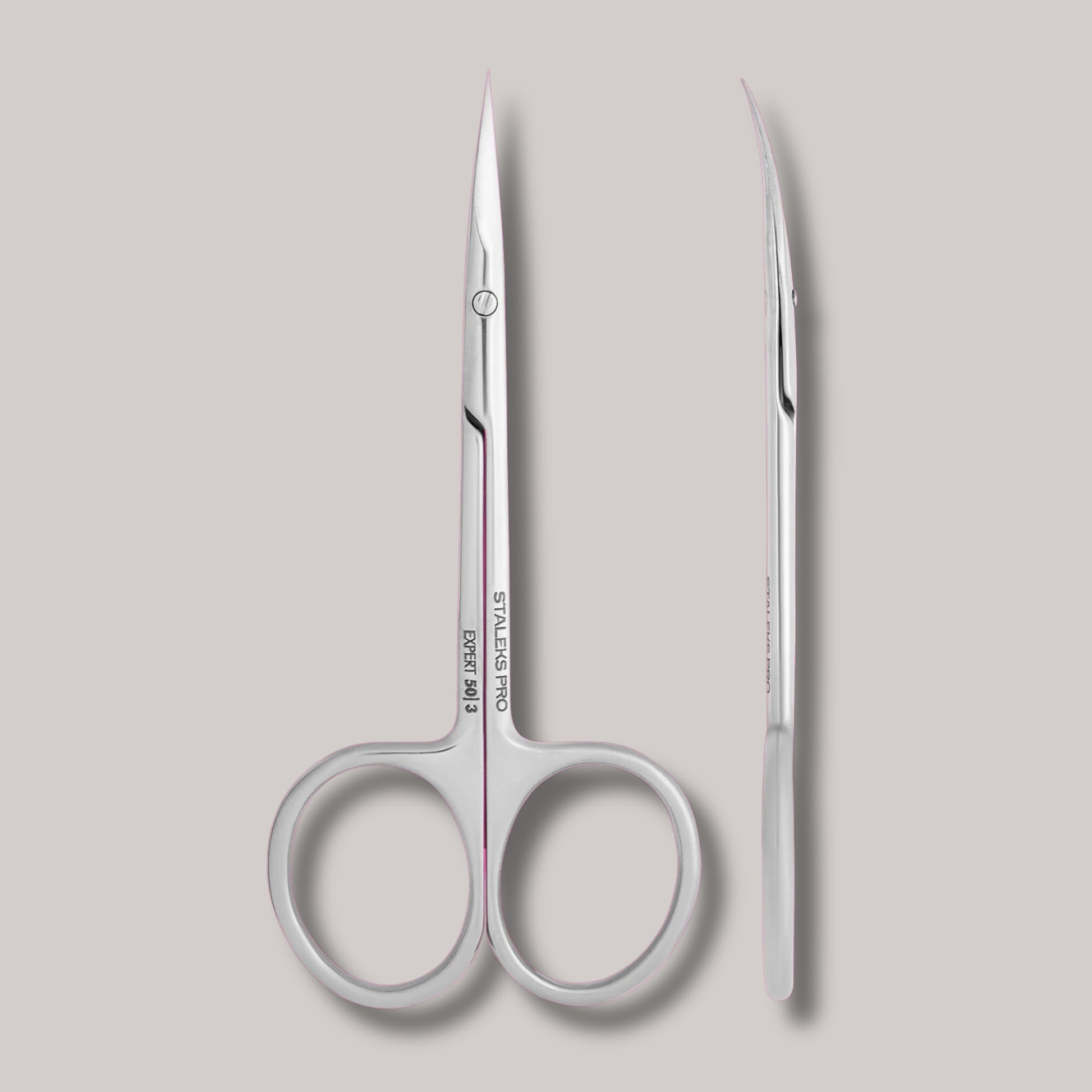 Professional Cuticle Scissors EXPERT 50 TYPE 3
"Precision stainless steel cuticle scissors with elongated handles for enhanced control. Designed for professional nail care and sterilization-safe.